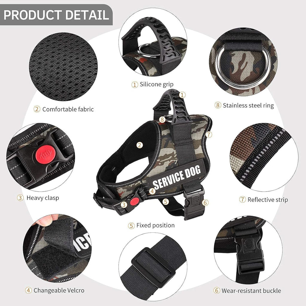 Adjustable No-Pull Dog Harness - Breathable Soft Nylon Vest for Small, Medium, and Large Dogs