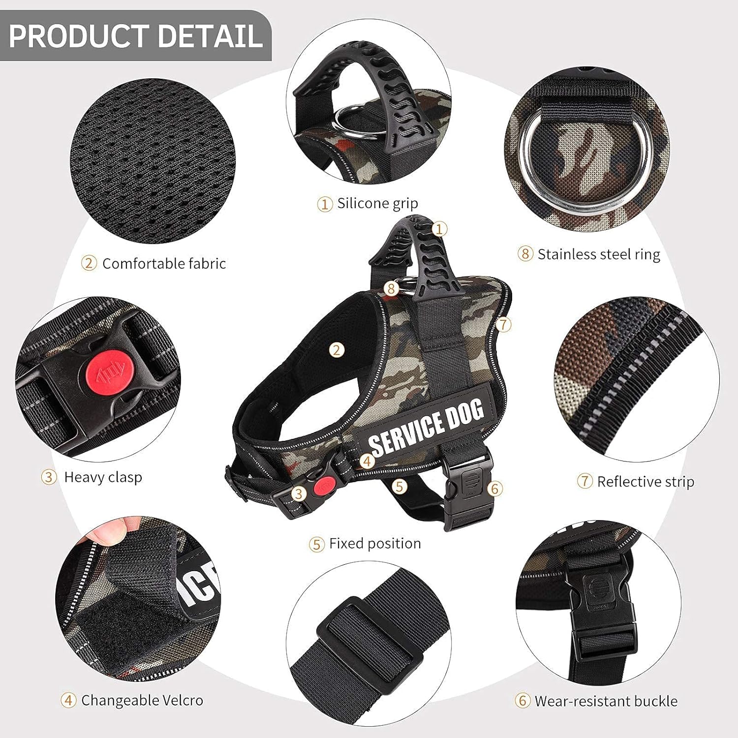 Adjustable No-Pull Dog Harness - Breathable Soft Nylon Vest for Small, Medium, and Large Dogs